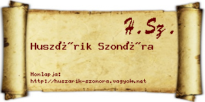 Huszárik Szonóra névjegykártya